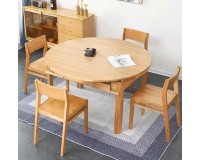 Natural Solid Oak Extension Dining Round Table